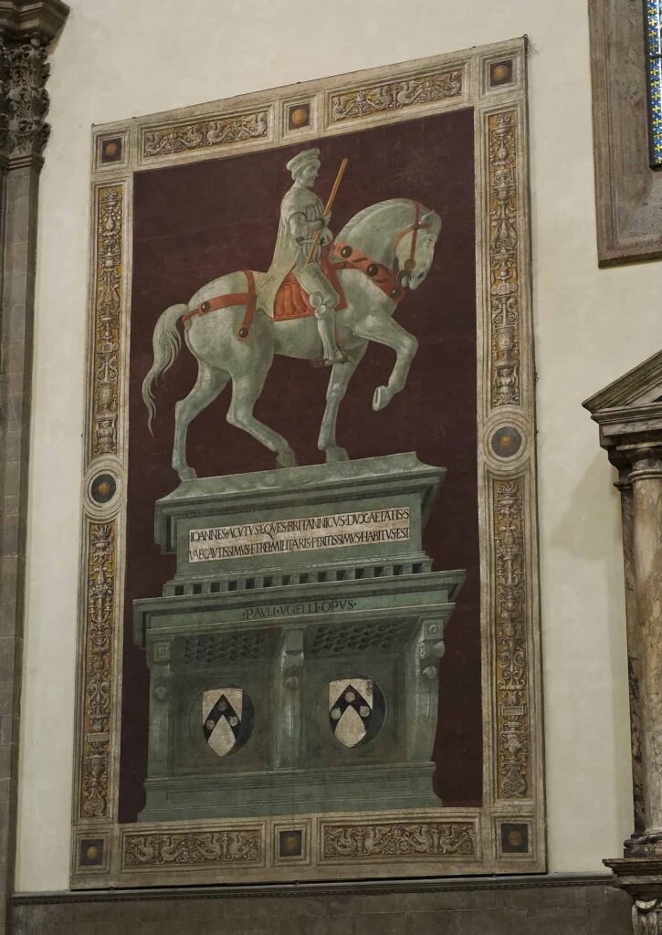 widok z boku fresco condottiero